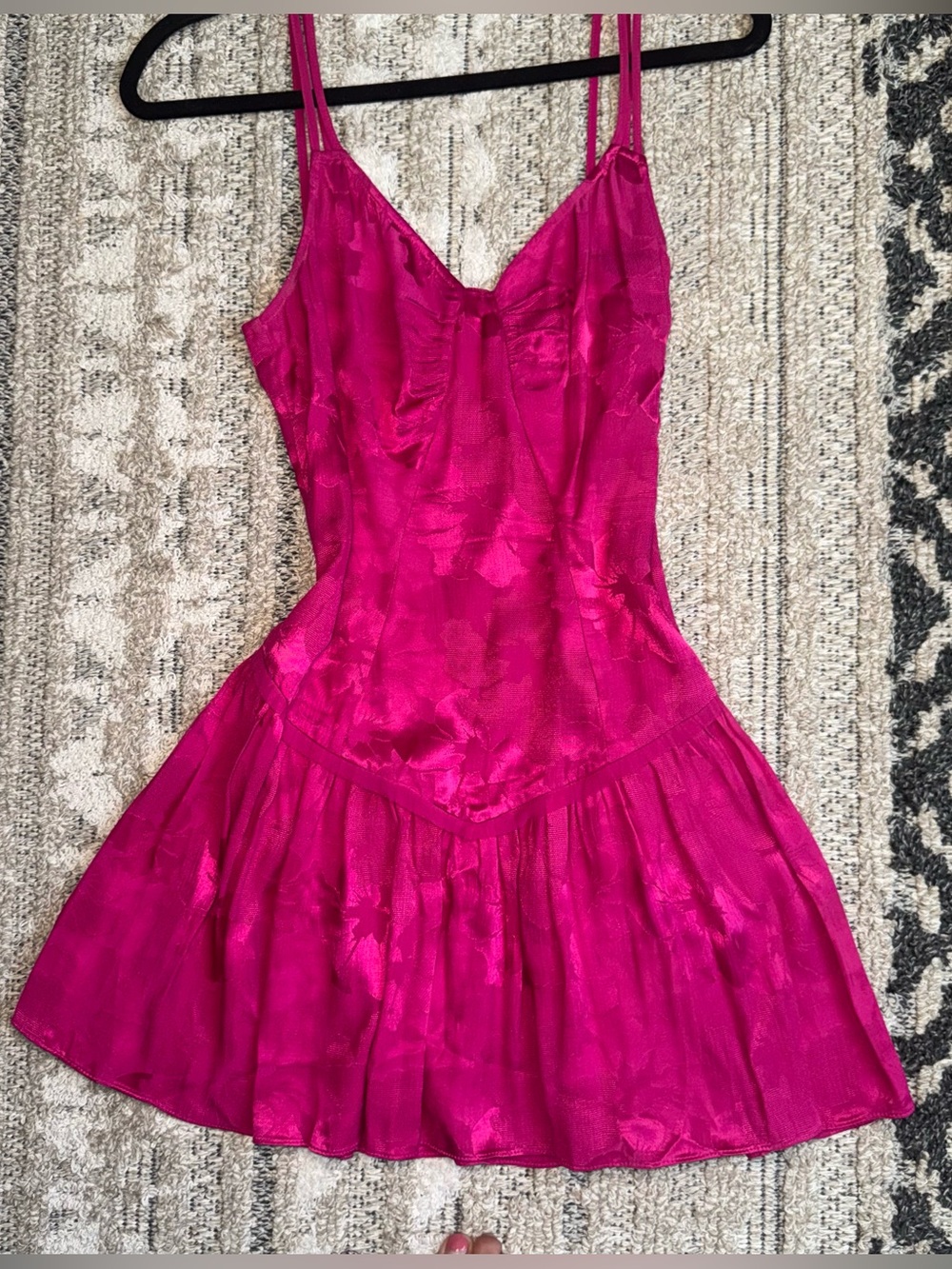 LoveShackFancy Corbeau Slip Dress in Fuchsia 6/S